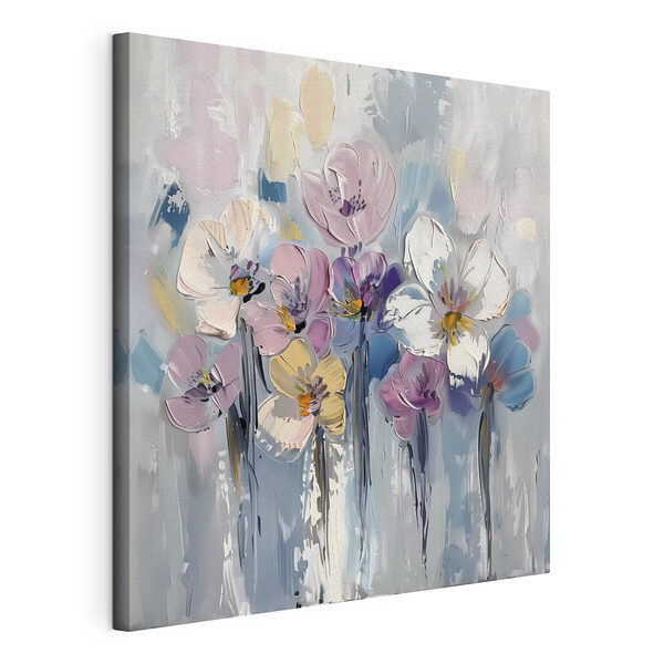 Fiori dai colori vivaci su tela ruvida Stampa su tela Fiori dai colori vivaci su tela ruvida