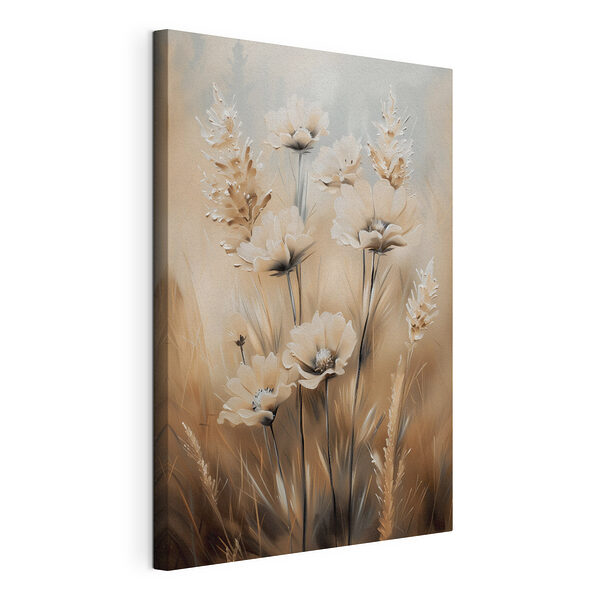 Stampa su tela Dipinto di fiori ed erba