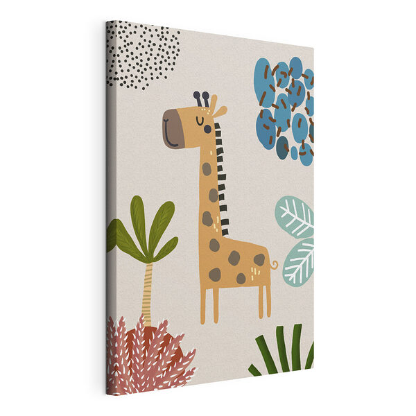 Stampa su tela Una giraffa e un albero