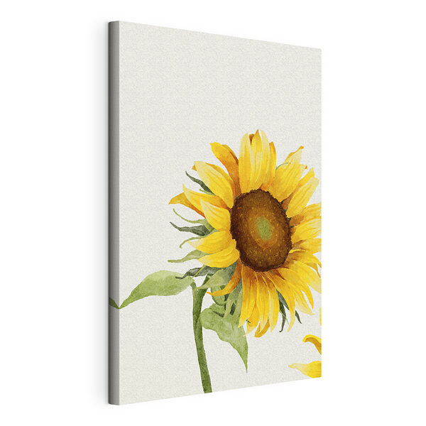 Stampa su tela Acquerello raffigurante un girasole