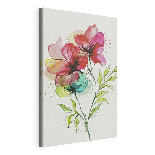 Dipinto di fiori e foglie Stampa su tela Dipinto di fiori e foglie