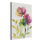 Stampa su tela Dipinto di fiori e foglie