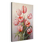Stampa su tela Dipinto raffigurante tulipani rosa