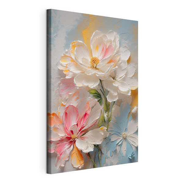 Stampa su tela Fiori dai colori pastello in un tocco artistico