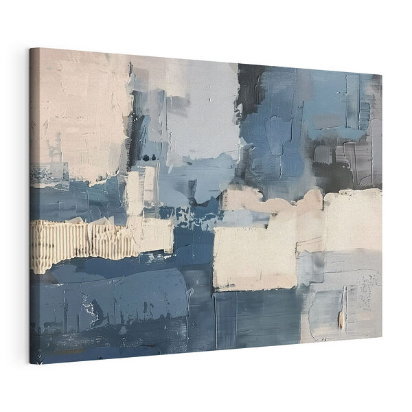 Dipinto con diverse sfumature di blu e bianco Stampa su tela Dipinto con diverse sfumature di blu e bianco