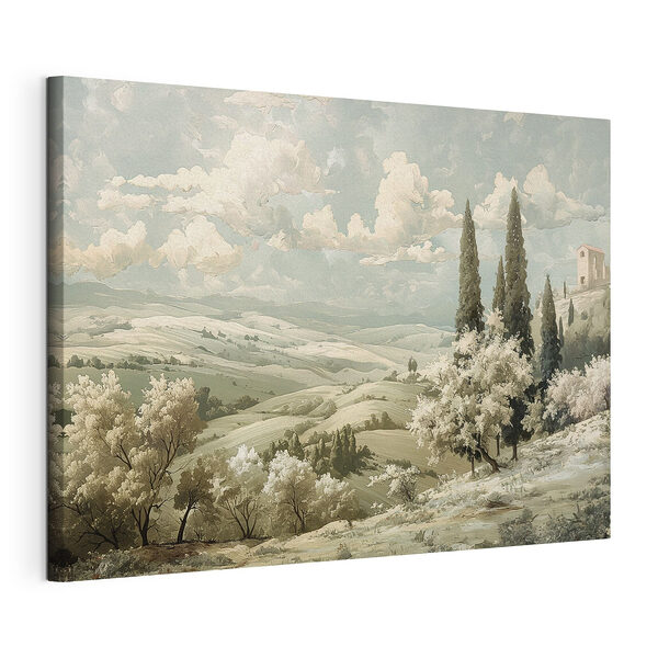 Paesaggio con alberi e colline Stampa su tela Paesaggio con alberi e colline