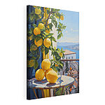Stampa su tela Dipinto raffigurante dei limoni su un tavolo