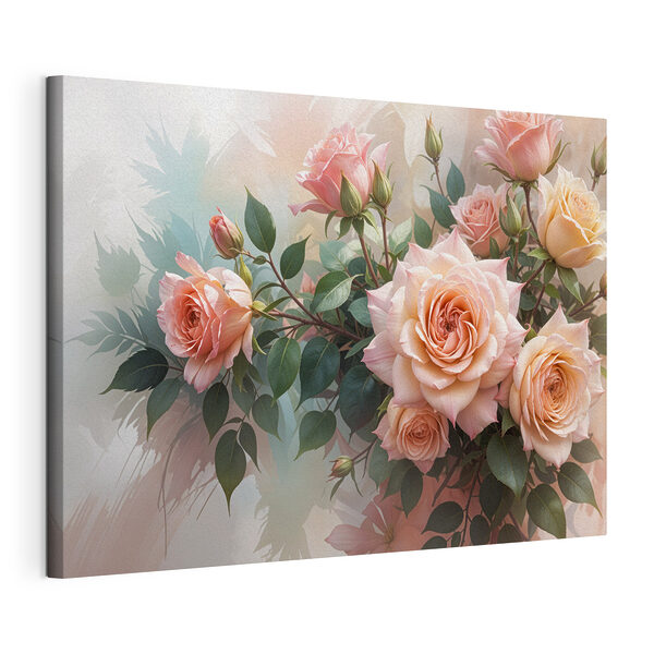 Stampa su tela Mazzo di rose rosa