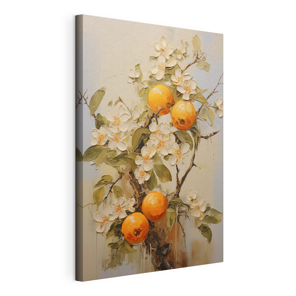 Dipinto raffigurante arance e fiori Stampa su tela Dipinto raffigurante arance e fiori