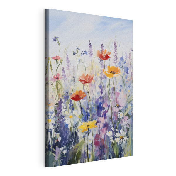 Dipinto raffigurante dei fiori in un campo Stampa su tela Dipinto raffigurante dei fiori in un campo