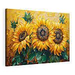 Stampa su tela Girasoli luminosi in piena fioritura artistica