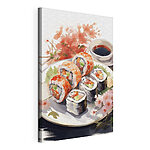 Stampa su tela Piatto di sushi e salsa