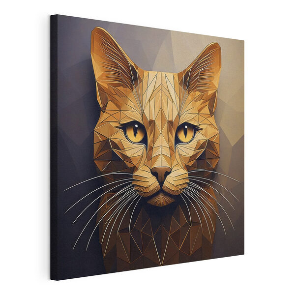 Gatto con un design low-poly Stampa su tela Gatto con un design low-poly