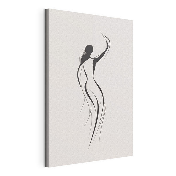 Disegno in bianco e nero di una donna Stampa su tela Disegno in bianco e nero di una donna