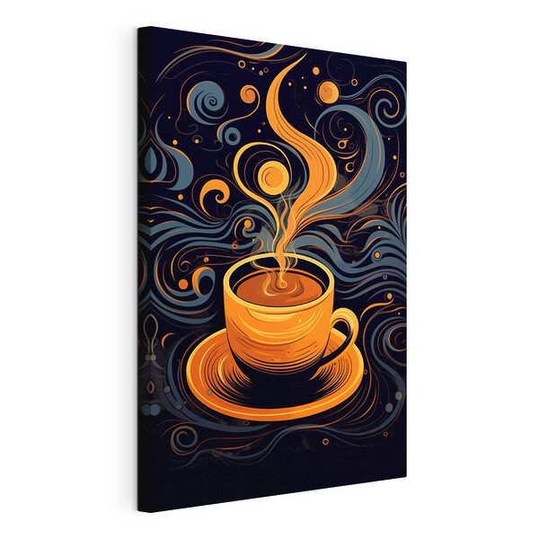 Tazza da caffè con fumo Stampa su tela Tazza da caffè con fumo
