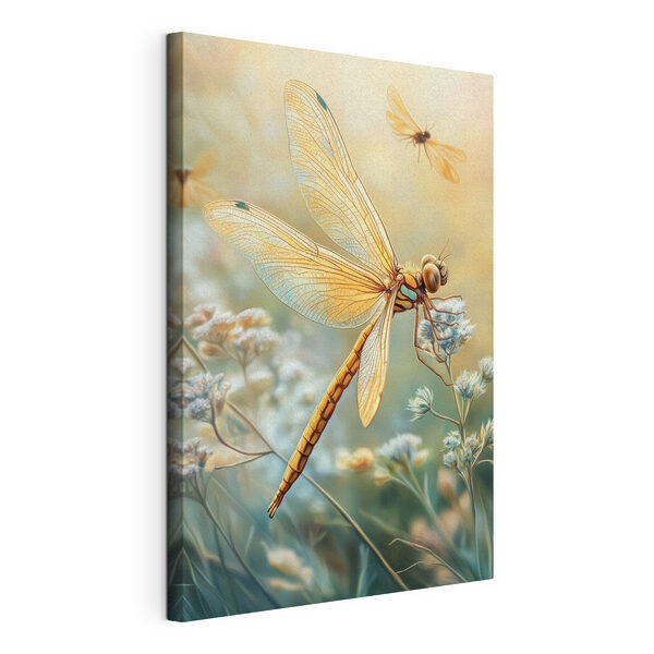 Libellula su un fiore Stampa su tela Libellula su un fiore