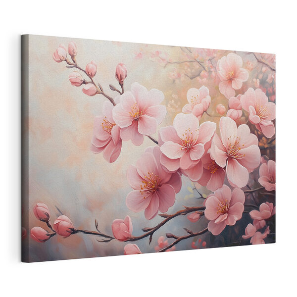 Stampa su tela Dipinto raffigurante fiori rosa