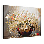 Stampa su tela Vaso con fiori bianchi