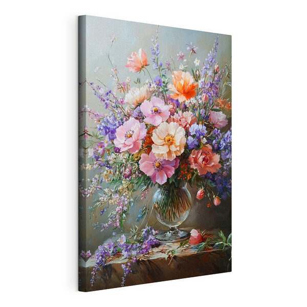 Dipinto raffigurante dei fiori in un vaso Stampa su tela Dipinto raffigurante dei fiori in un vaso