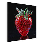 Stampa su tela Fragola di vetro con picciolo verde