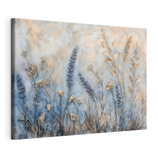 Stampa su tela Dipinto di fiori e foglie