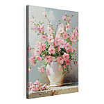 Stampa su tela Vaso con fiori rosa