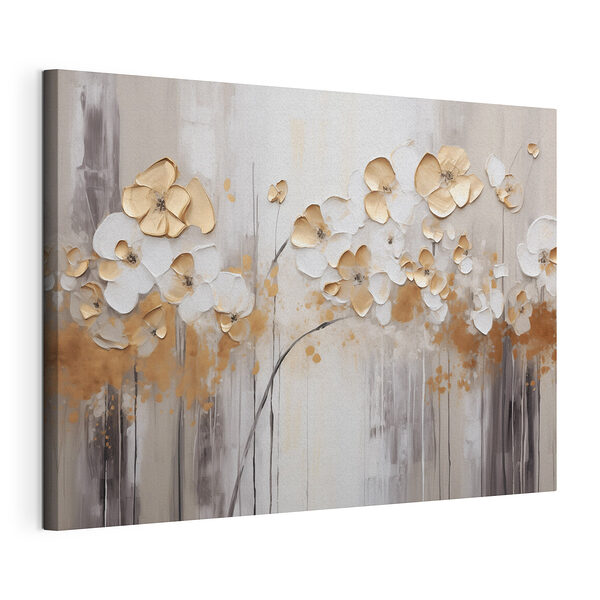 Stampa su tela Dipinto di fiori su una parete