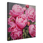 Stampa su tela Peonie rosa in fiore dai toni tenui