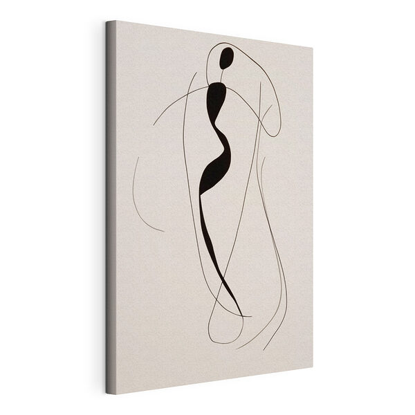 Disegno in bianco e nero di una donna Stampa su tela Disegno in bianco e nero di una donna