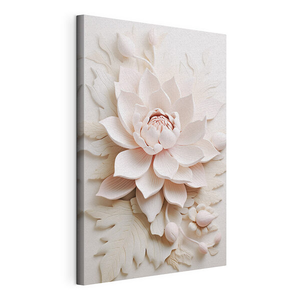 Stampa su tela Fiore bianco con foglie