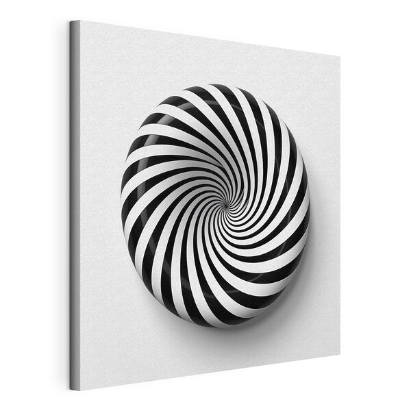 Oggetto bianco e nero a forma di vortice Stampa su tela Oggetto bianco e nero a forma di vortice