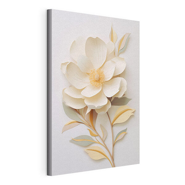 Stampa su tela Fiore di carta con foglie