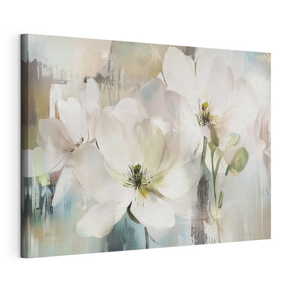 Stampa su tela Morbidi fiori bianchi dai colori tenui