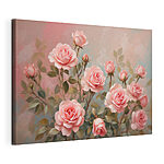 Stampa su tela Dipinto raffigurante rose rosa