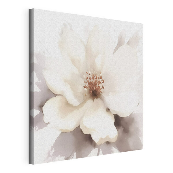 Fiore bianco con il centro marrone Stampa su tela Fiore bianco con il centro marrone