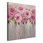 Stampa su tela Dipinto raffigurante fiori rosa