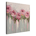 Stampa su tela Dipinto raffigurante rose rosa