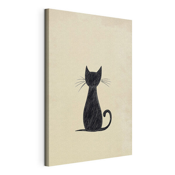 Gatto nero con i baffi Stampa su tela Gatto nero con i baffi