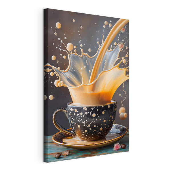 Una spruzzata di liquido in una tazza Stampa su tela Una spruzzata di liquido in una tazza