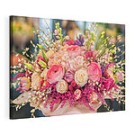 Stampa su tela Bouquet dai colori vivaci composto da fiori rosa