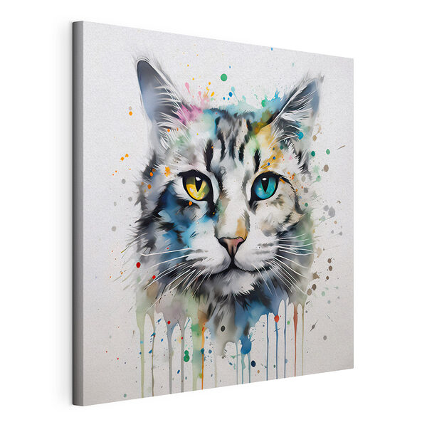 Stampa su tela Gatto vivace con occhi colorati (COD: s32315) Stampa su tela Stampa su tela Gatto vivace con occhi colorati (COD: s32315)