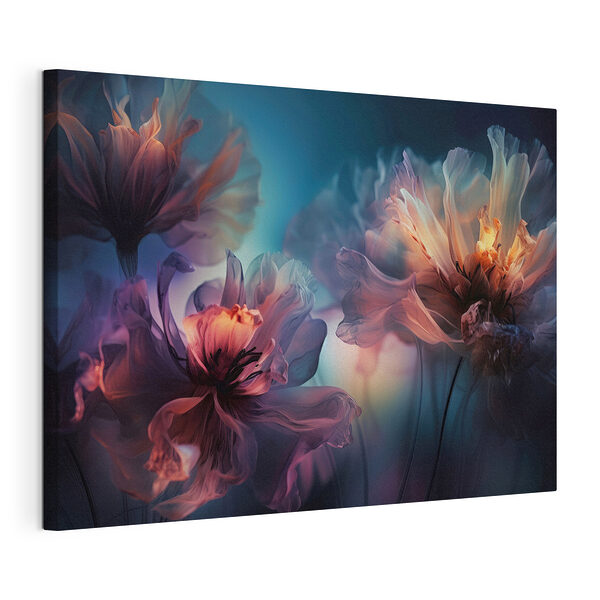 Stampa su tela Fiori dai colori vivaci in una luce eterea