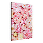 Stampa su tela Rose in fiore dai colori rosa e crema