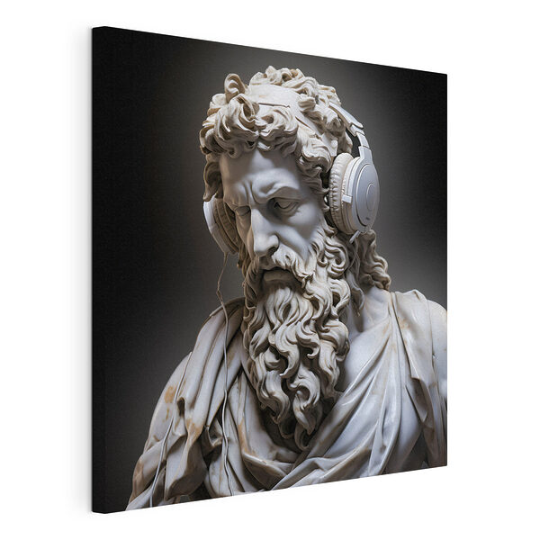Stampa su tela Statua di un uomo barbuto con le cuffie (COD: s35471) Stampa su tela Stampa su tela Statua di un uomo barbuto con le cuffie (COD: s35471)