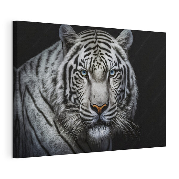Tigre bianca dagli occhi blu Stampa su tela Tigre bianca dagli occhi blu
