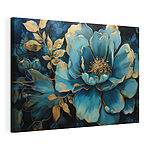 Stampa su tela Petali blu con dettagli intricati
