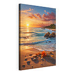 Stampa su tela Tramonto sulla spiaggia