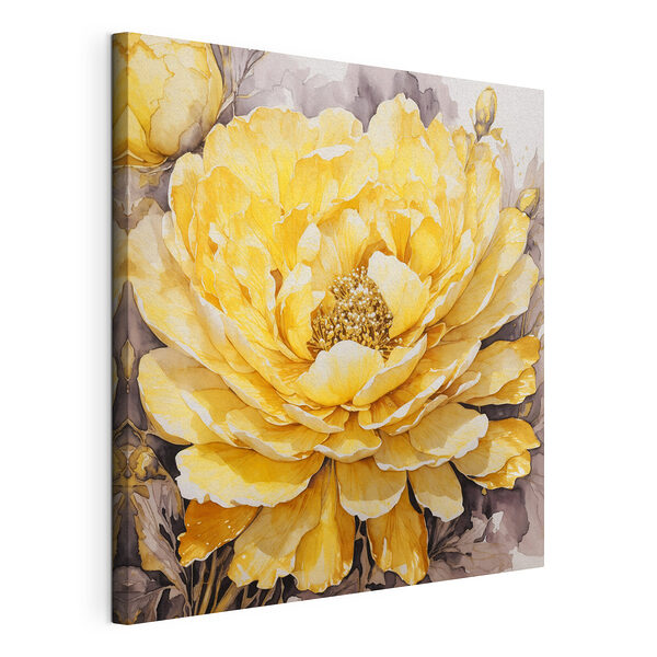 Petali di un giallo brillante sbocciano a strati Stampa su tela Petali di un giallo brillante sbocciano a strati