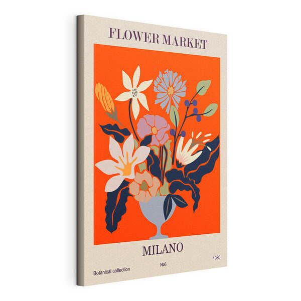 Stampa su tela Dipinto raffigurante dei fiori in un vaso