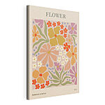 Stampa su tela Motivo floreale colorato su sfondo rosa